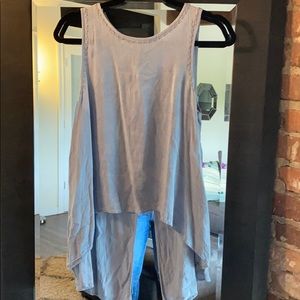 Light blue open back tank top